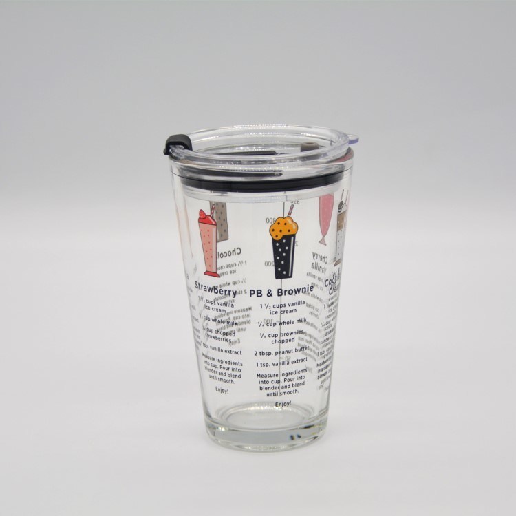 Kalite Decorated Pint Ice Tea Glass Cup With Lid And Silicate Straw Cocktail Tumbler Drinking Glasses Fabrika