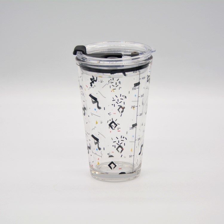 Kalite Decorated Pint Ice Tea Glass Cup With Lid And Silicate Straw Cocktail Tumbler Drinking Glasses Fabrika