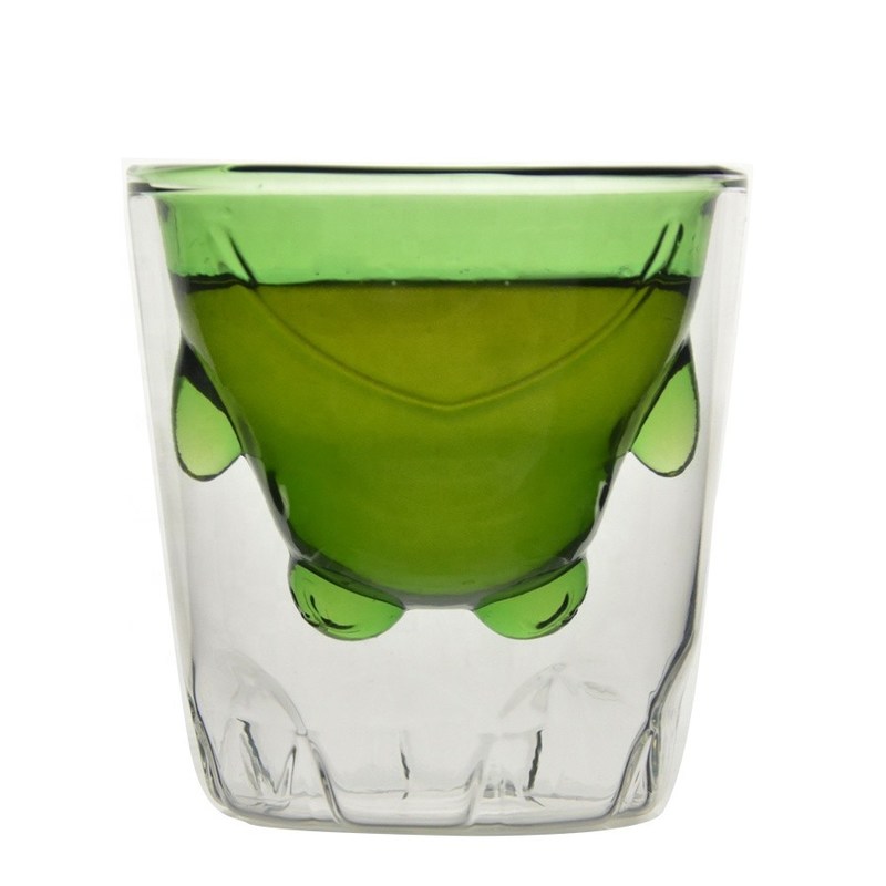 Kalite Green Borosilicate Double Layer Colored Drinking Glasses Fabrika