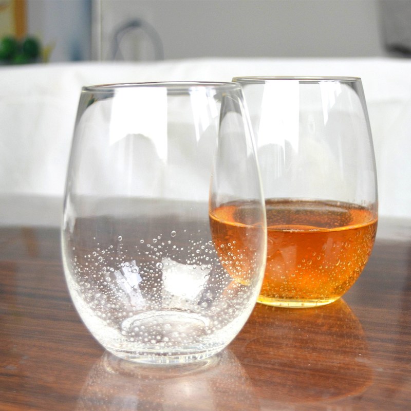 Kalite 500ml Transparent Stemless Whiskey Tumbler Glasses , Wine Glass Tumbler Fabrika