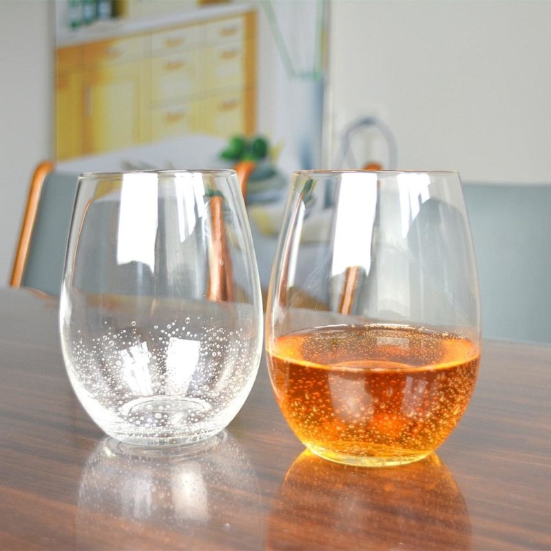Kalite 500ml Transparent Stemless Whiskey Tumbler Glasses , Wine Glass Tumbler Fabrika