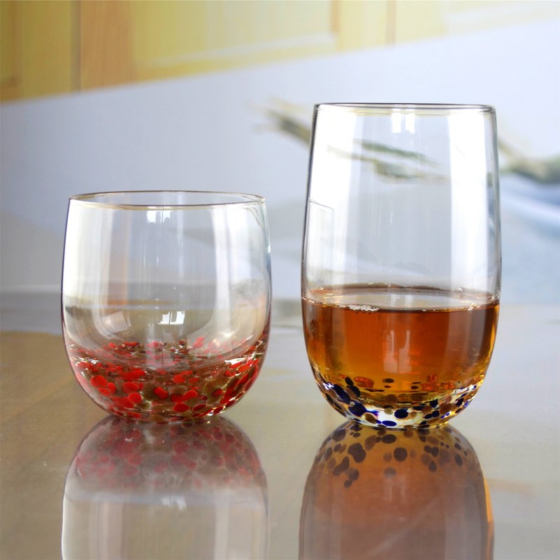 Kalite Red Stars Bottomed Creative Macadam Tumbler Drinking Glasses Fabrika