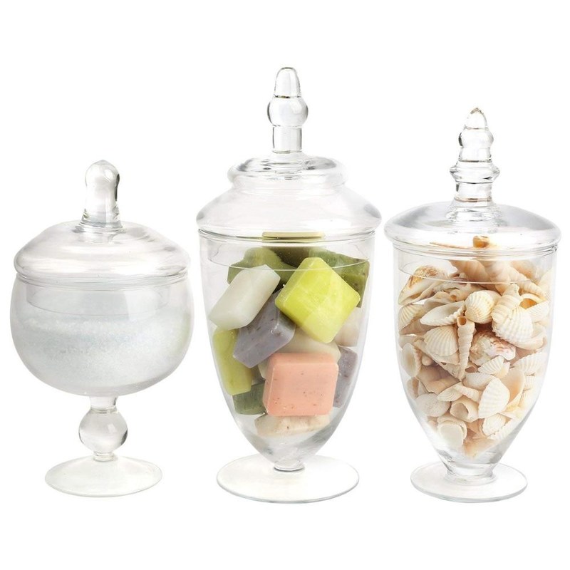 Kalite Multipurpose Set Of 3 Clear Glass Jars For Kitchen Fabrika