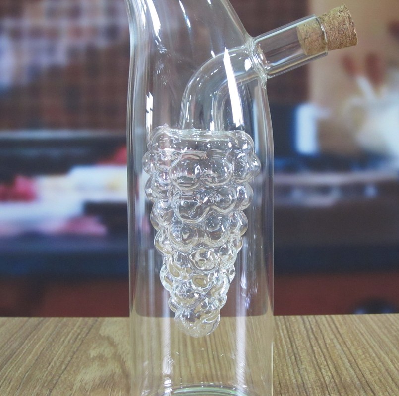 Kalite Double Layer Grape Shape Glass Canister With Lid For Oil Fabrika