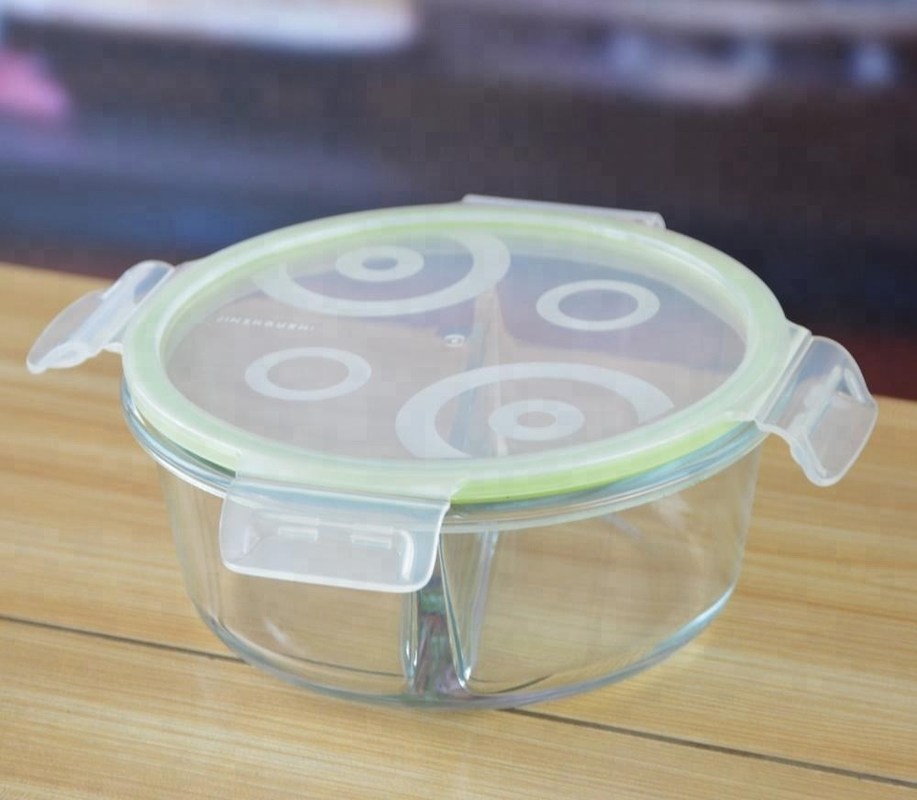 Kalite Two Pots Borosilicate Clear Glass Storage Jars , Glass Bowls With Lids Fabrika