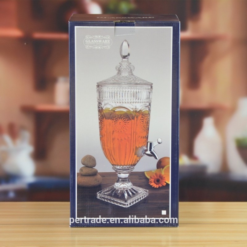 Kalite Deep Cutted Engraved 5l Glass Jar With Lid . Glass Food Storage Jars Fabrika