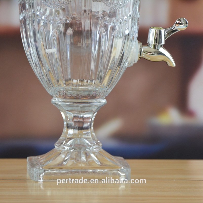 Kalite Deep Cutted Engraved 5l Glass Jar With Lid . Glass Food Storage Jars Fabrika