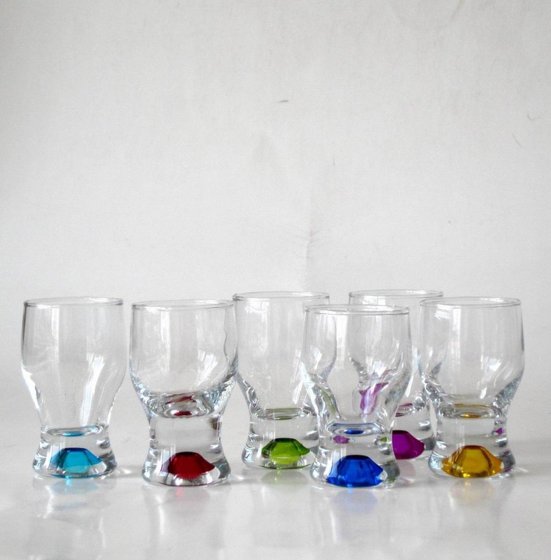 Kalite Handpainted Rainbowl Bottom Crystal Shot Glasses For Pub Fabrika