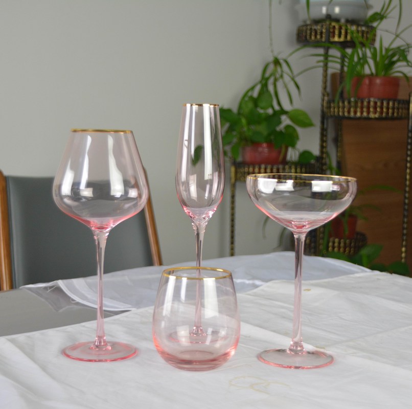 Kalite Pink Crystal Cocktail Glasses Fabrika