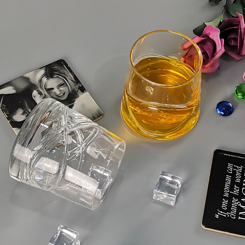 Kalite Inlaid Arc Design Handmade Whiskey Glass Fabrika