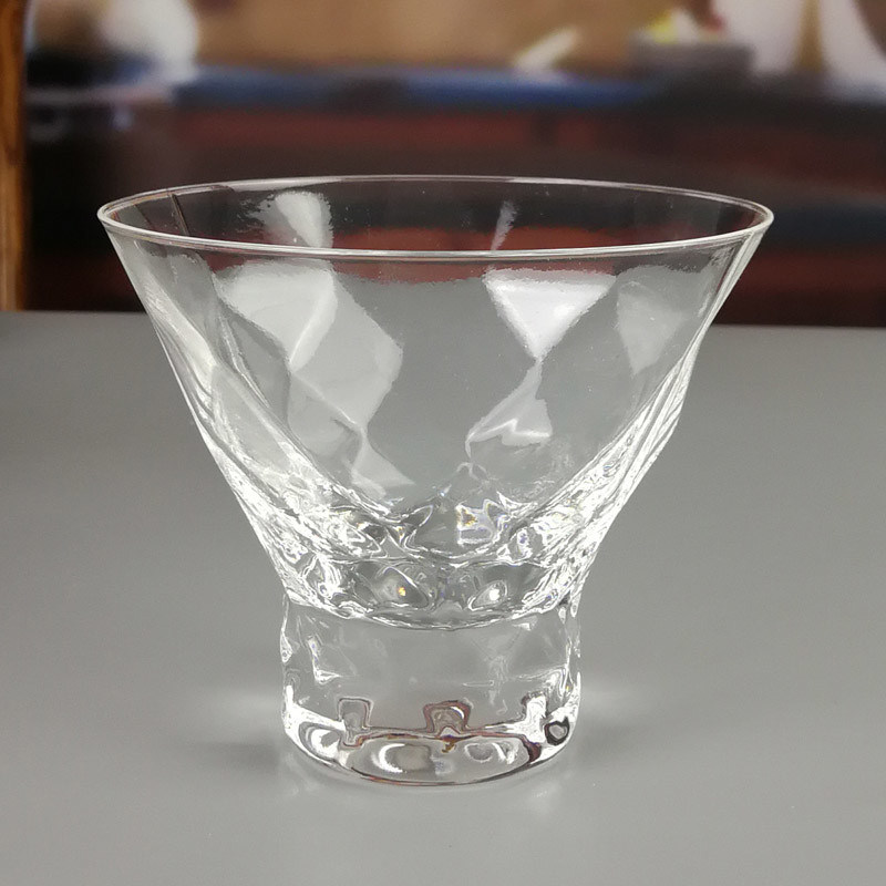 Kalite Lead Free Crystal Cocktail Glasses With Optical Diamonds Design Fabrika