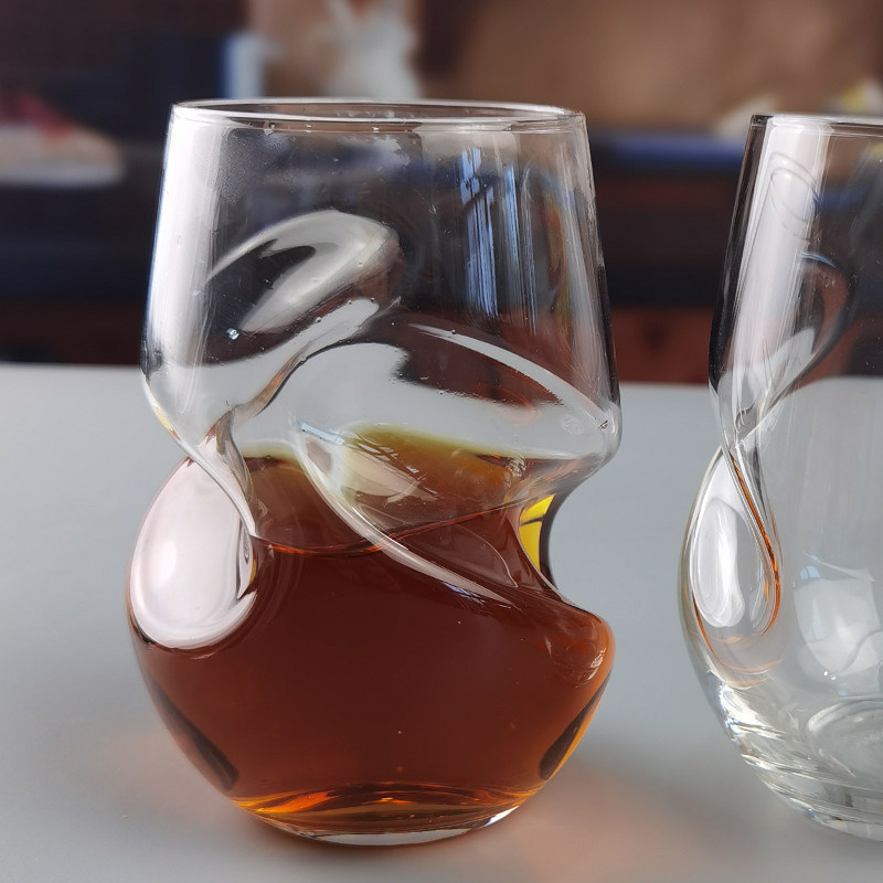 Kalite Twisted Swirling Crystal Red Wine Glasses 250ml Stemless Fabrika