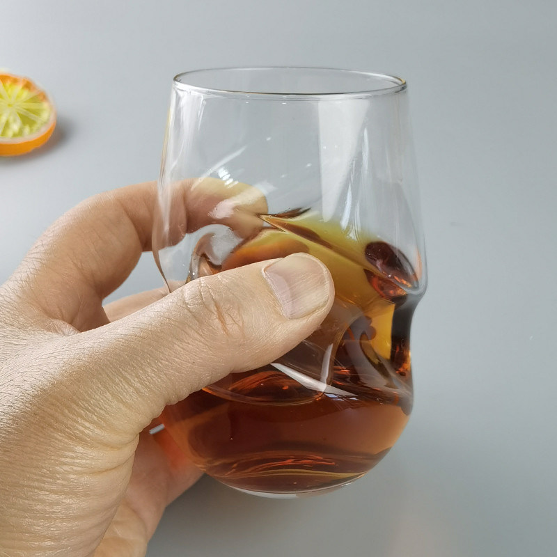 Kalite Twisted Swirling Crystal Red Wine Glasses 250ml Stemless Fabrika