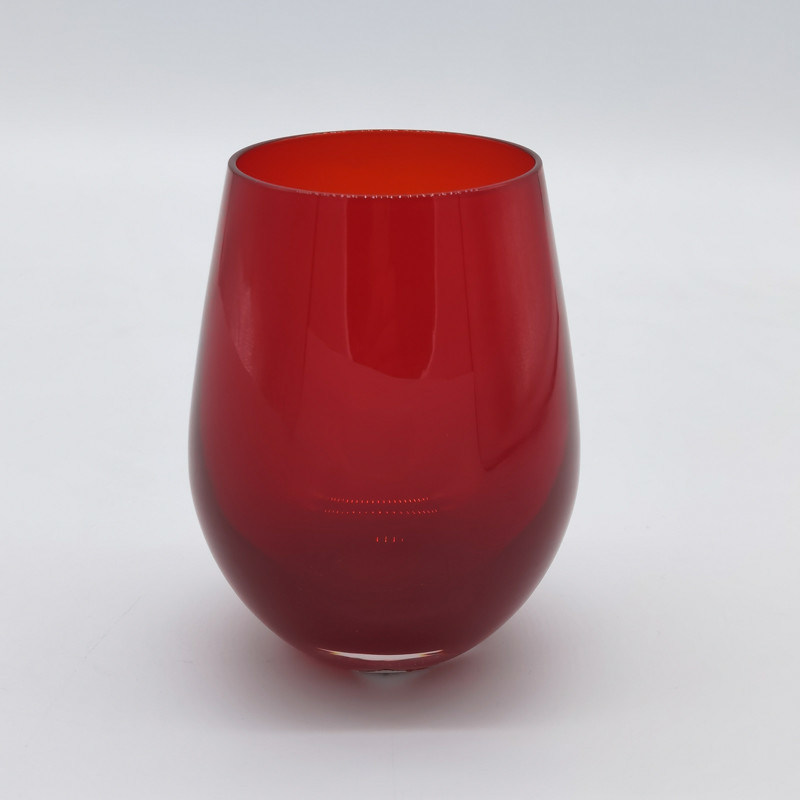 Kalite Lead Free Stemless Crystal Wine Glass Handblown 550ml Fabrika