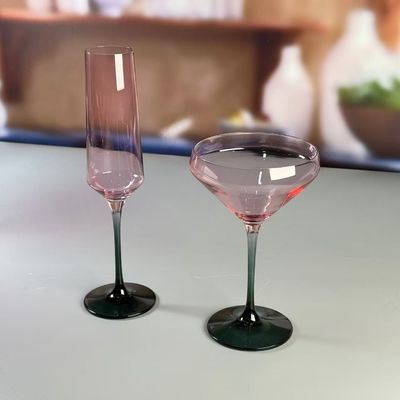 Kalite Hand-blow Color Gradient Wine Glass Set High Quality Crystal Wine Glass For Gift For Weeding Fabrika