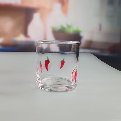 Kalite 14oz Chili Decorative DOF Glass Heart Shape Water Tumbler Glasses Mexico Rock Glass Cup for Wedding Party Gift Fabrika