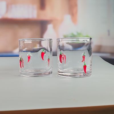 Kalite 14oz Chili Decorative DOF Glass Heart Shape Water Tumbler Glasses Mexico Rock Glass Cup for Wedding Party Gift Fabrika