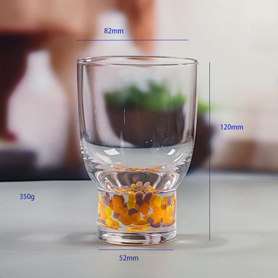 Kalite Confetti Decorative DOF Glass Handmade Crystal Tumbler Water Glasses Mexico Rock Glass Cup for Wedding Party Gift Fabrika