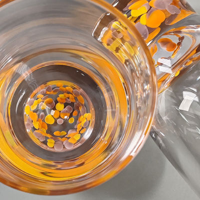 Kalite Confetti Decorative DOF Glass Handmade Crystal Tumbler Water Glasses Mexico Rock Glass Cup for Wedding Party Gift Fabrika