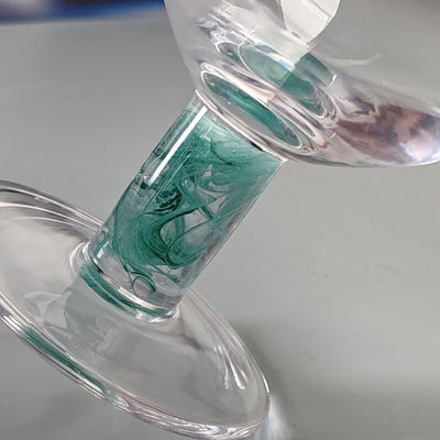 Kalite Mexican Confetti Design Elegant Water Goblets Luxury Hand Blown Confetti Cocktails Glass Cup Romantic Short Stem Wine Glasses Fabrika