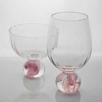 Kalite High Clarity Pink Cloud Crystal Wine Glass Set Designed for in Restaurants Bars and Wine Tasting Events Offering Superior Presentation Fabrika