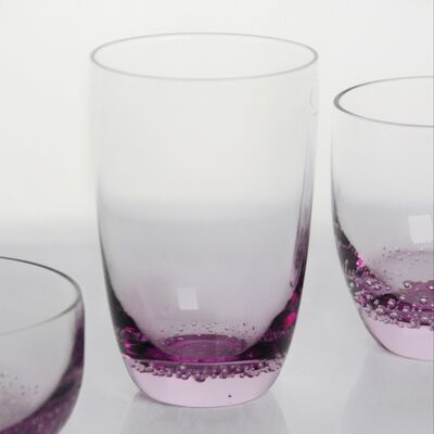 Kalite Crystal Wine Glass handblown with subtle trapped bubbles and a soft lavender to clear gradient combining beauty and durability Fabrika