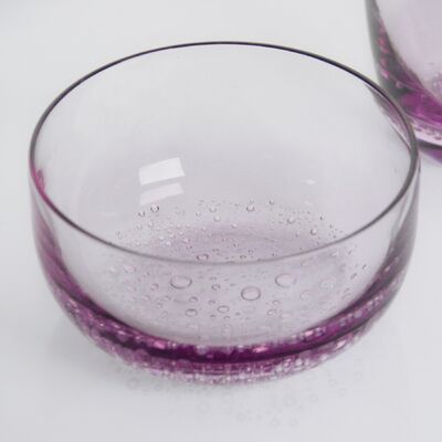 Kalite Crystal Wine Glass handblown with subtle trapped bubbles and a soft lavender to clear gradient combining beauty and durability Fabrika