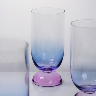 Kalite Handblown Crystal Wine Glass Goblet with Two-color Gradient and Frosted Base for 400ml Wine Cocktail & Home Decor Fabrika