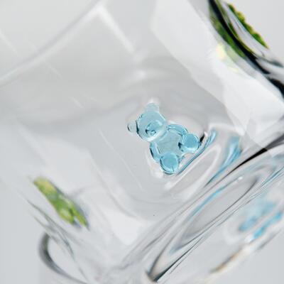 Kalite El Yapımı Üfleme Gummy Bear İkonlu Cam, Sevimli Renkli Ayıcıkla 400ml Şeffaf Kupa, Çocuklar ve Yetişkinler İçin Eğlenceli Viski Meyve Suyu Bardağı, Sevimli Bar Eşyası Hediyesi Fabrika