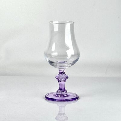 Kalite 4‑Pack Vintage Purple Stem Wine Glasses, Assorted Shapes Clear Cup with Decorative Purple Stem, Handblown Glass Goblets for Wedding Party Home Tabletop Decoration Fabrika