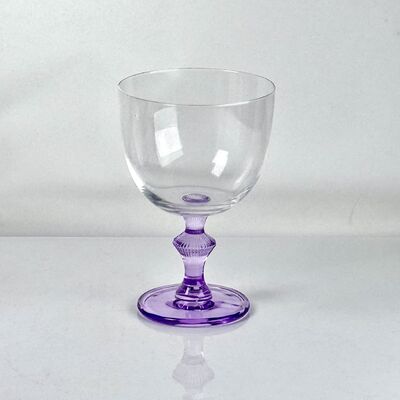 Kalite 4‑Pack Vintage Purple Stem Wine Glasses, Assorted Shapes Clear Cup with Decorative Purple Stem, Handblown Glass Goblets for Wedding Party Home Tabletop Decoration Fabrika