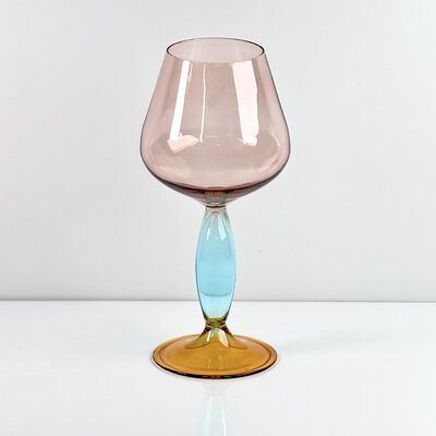 Kalite Hand-Blown Gradient Color Borosilicate Wine Glasses, Multi-Color Artistic Stem Goblets for Wine, Cocktail, Home Bar & Party Decor fabrika
