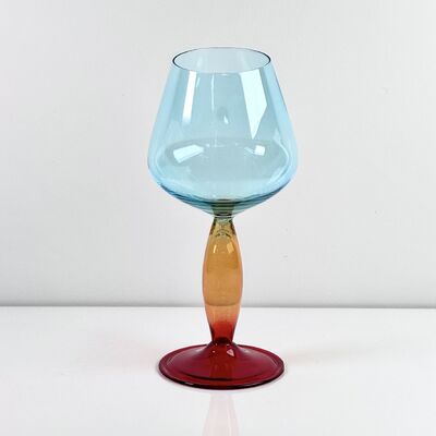 Kalite Hand-Blown Gradient Color Borosilicate Wine Glasses, Multi-Color Artistic Stem Goblets for Wine, Cocktail, Home Bar & Party Decor fabrika