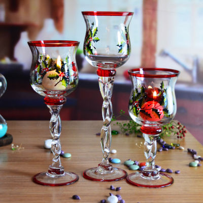 Kalite Glass Candle Holders For Christmas Fabrika