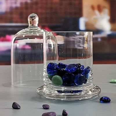 Kalite Customized Color Glass Cloche Jar with Bell Dome Glass Lid For Candle Wax Fabrika