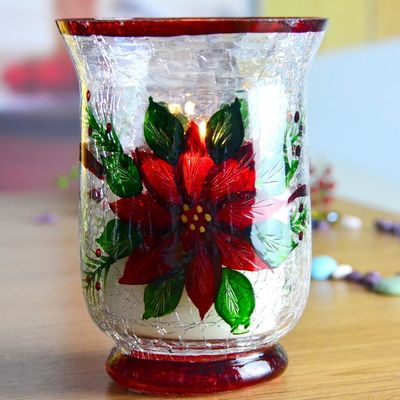 Kalite Ice Crack Classic American Glass Hurricane Candle Holder Fabrika