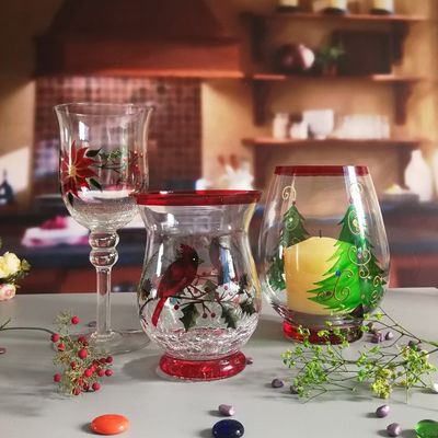 Kalite Ice Crack Classic American Glass Hurricane Candle Holder Fabrika