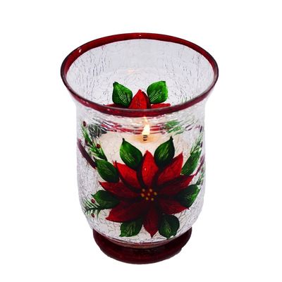 Kalite Ice Crack Classic American Glass Hurricane Candle Holder Fabrika