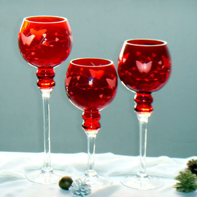 Kalite Tulip Shape Long Stem Candle Holders With Engrave Pattern Fabrika