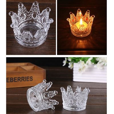 Kalite Romantic Crown Tea Light Mini Votive Candle Holders ,  Glass Cylinder Candle Holders For Party Fabrika