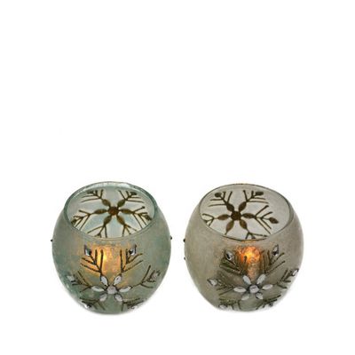 Kalite Handpainted Christmas Snowflake Glass Cylinder Candle Holders Fabrika