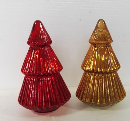 Kalite Handblown LED Holiday Glass Candle Holders Christmas Tree Pattern Fabrika