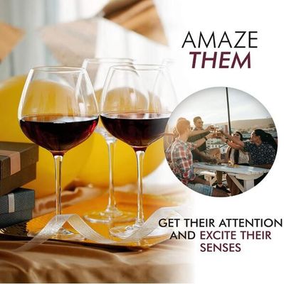 Kalite Mouthblown Large Size 750ml Stemed Crystal Wine Glasses , Crystal Red Wine Glasses Fabrika