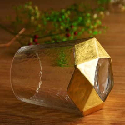 Kalite Customize Stemless Gold Foil Decorated Crystal Wine Glass Fabrika
