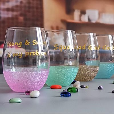 Kalite LFGB 450ml Wine Glass , Crystal Wine Glass For Anuversery Party Fabrika