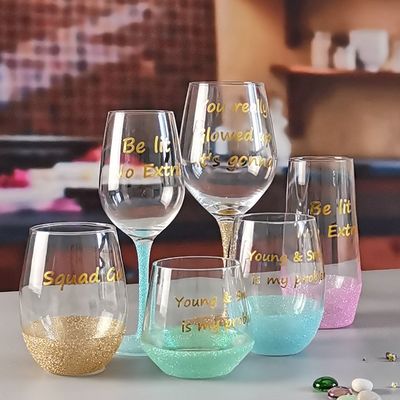 Kalite LFGB 450ml Wine Glass , Crystal Wine Glass For Anuversery Party Fabrika