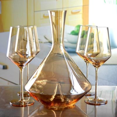 Kalite Hand Blown Crystal Wine Glass Set Fabrika