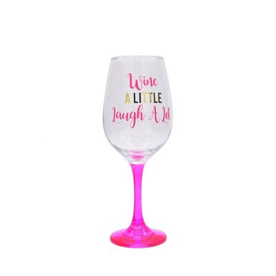 Kalite 340ml Crystal Wine Glass With Funny Fonts Decal Decoration Fabrika