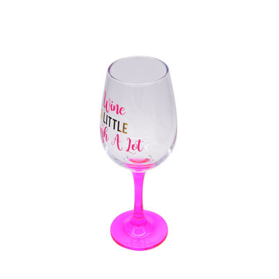 Kalite 340ml Crystal Wine Glass With Funny Fonts Decal Decoration Fabrika