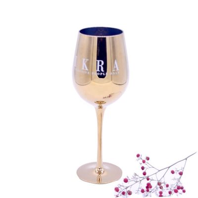 Kalite Gold Plated 16oz Crystal Wine Glass With Decal Logo For Gift Fabrika
